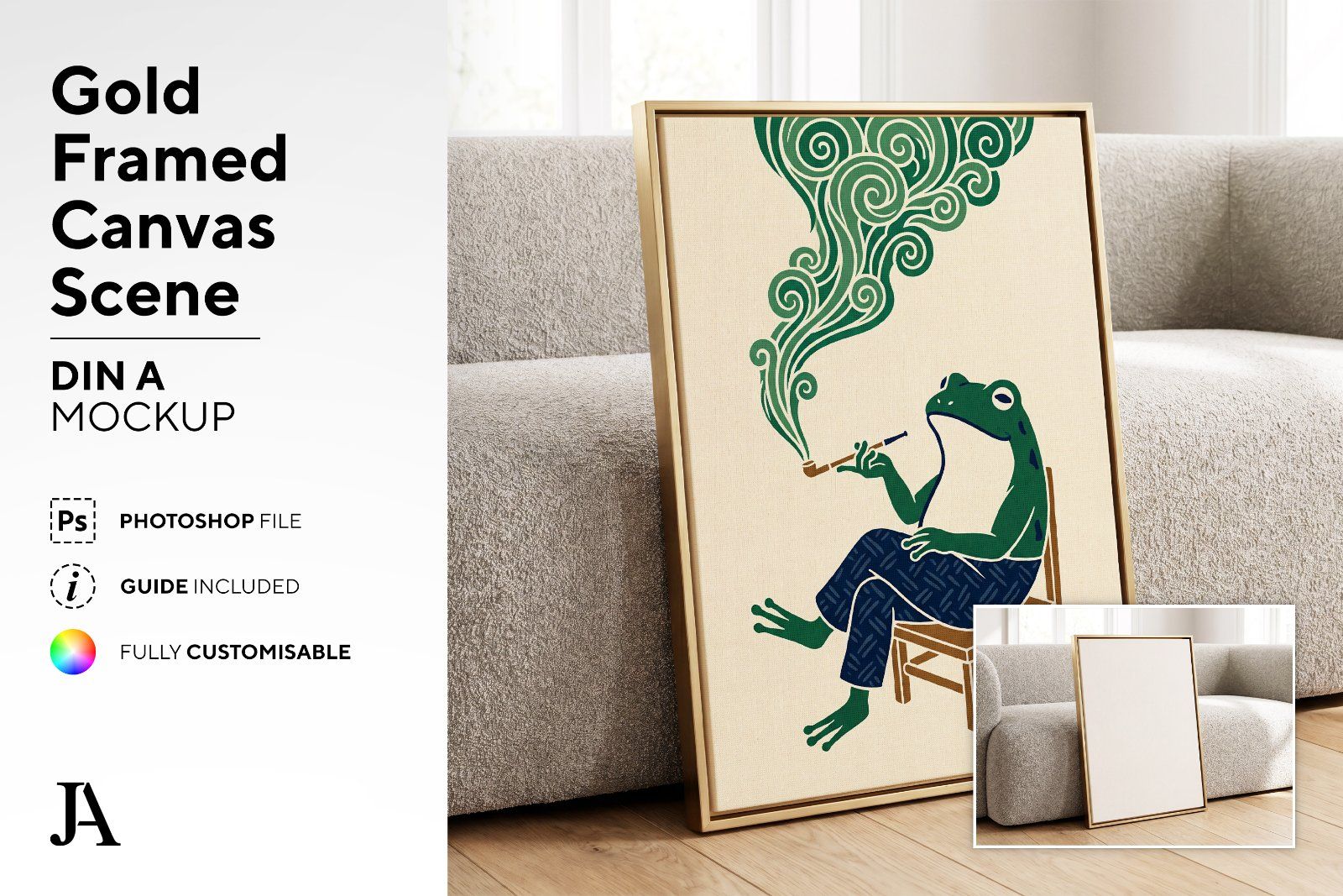 Gold Framed Canvas | DIN A PSD