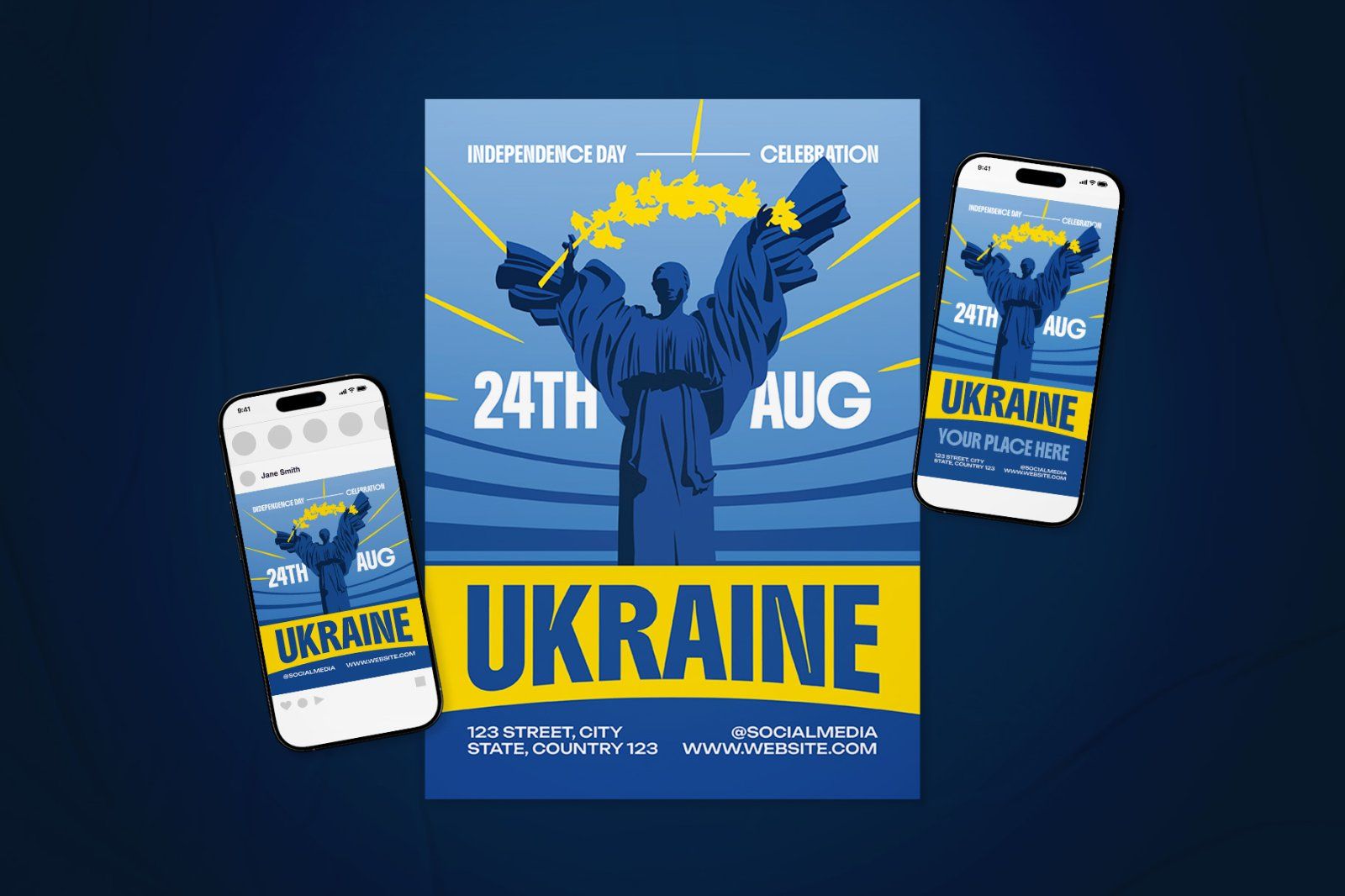 Ukraine Independence Day Celebration Flyer Set — image 2