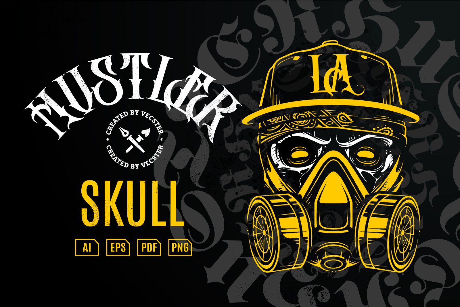 Hustler Skull Vector Art