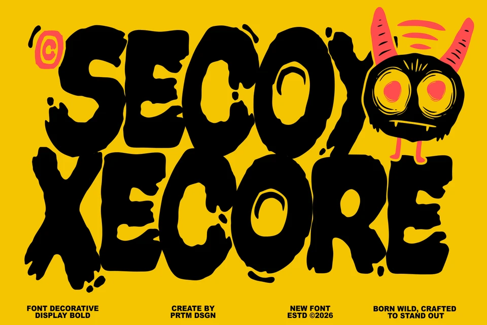 Secoy Xecore - Font Decorative Display Bold