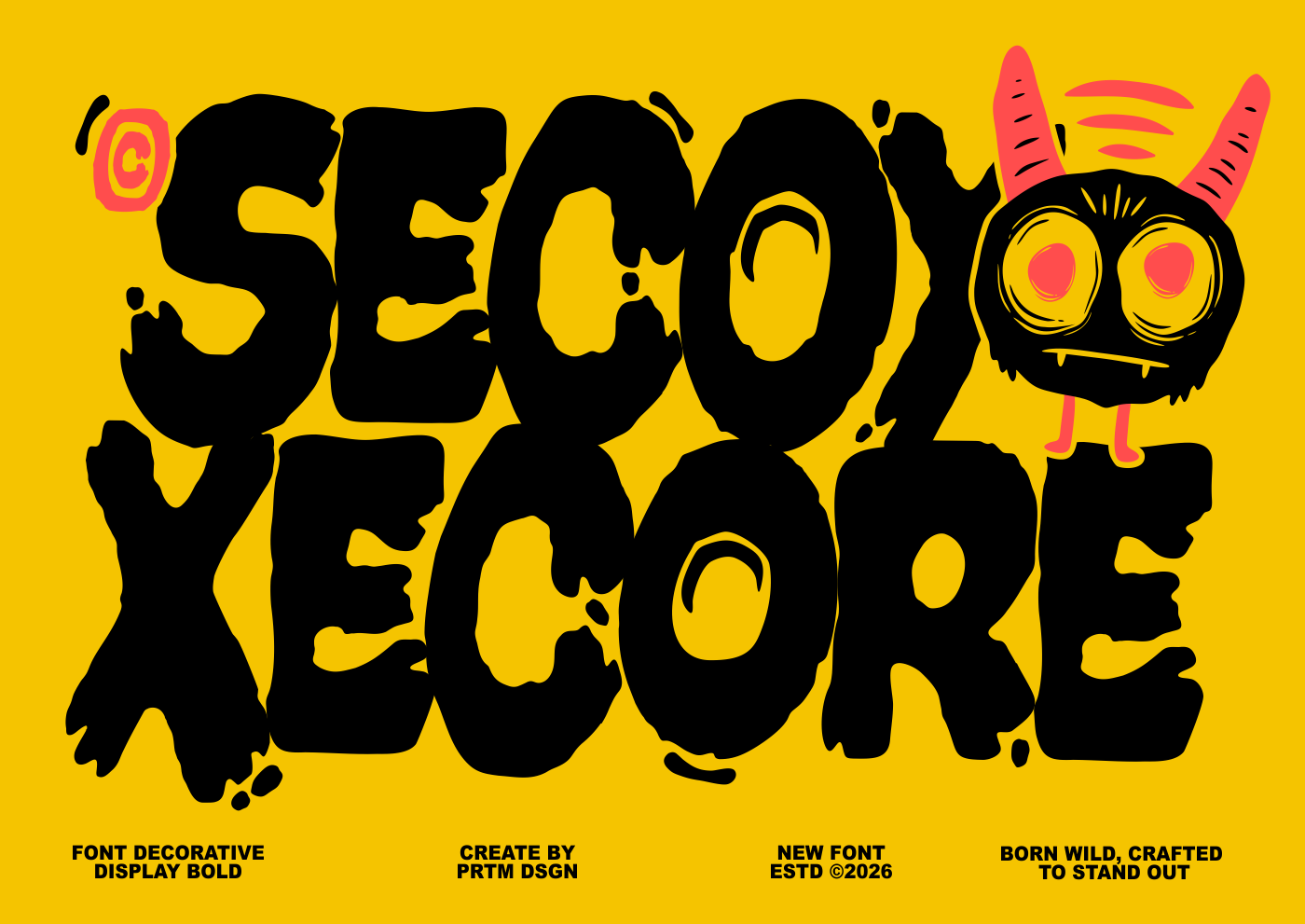Secoy Xecore - Font Decorative Display Bold