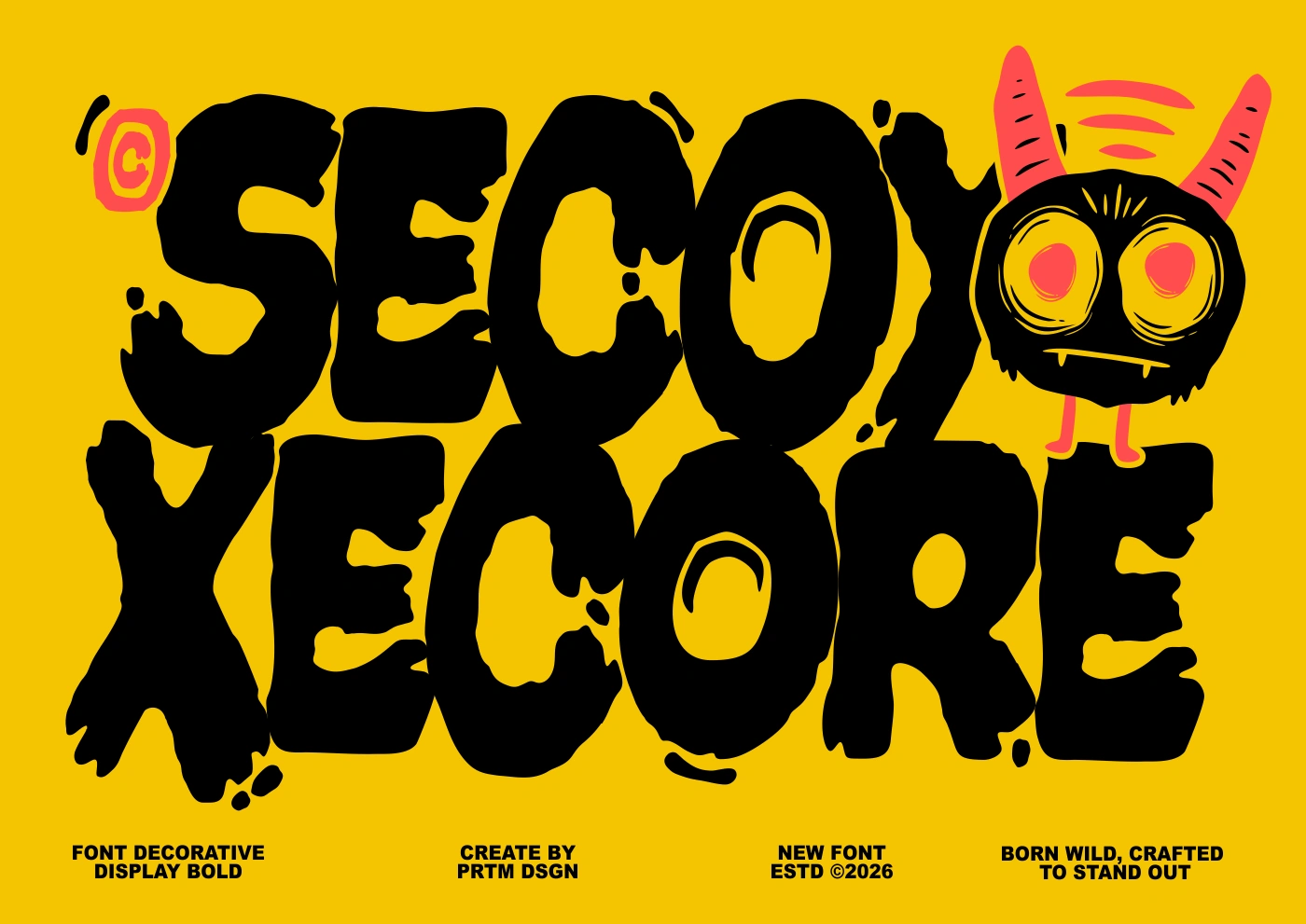 Secoy Xecore - Font Decorative Display Bold — image 1