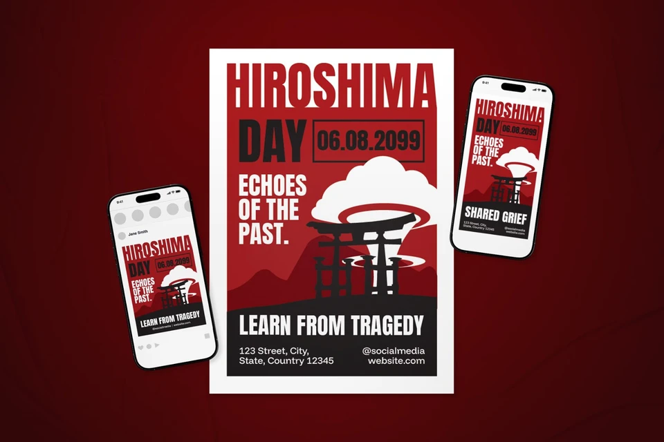 Hiroshima Day Event Flyer Set
