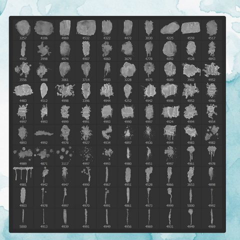 100 Realistic Watercolor Photoshop Brushes - Watercolor Brushes Download - Watercolor Photoshop