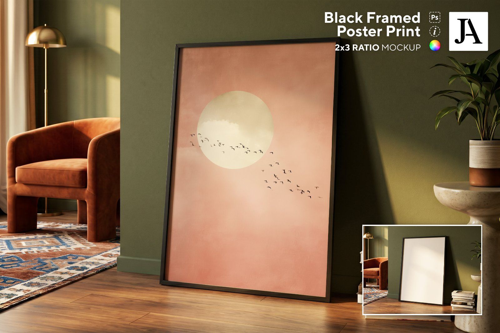 Black Framed Poster | 2x3 Ratio PSD — image 1
