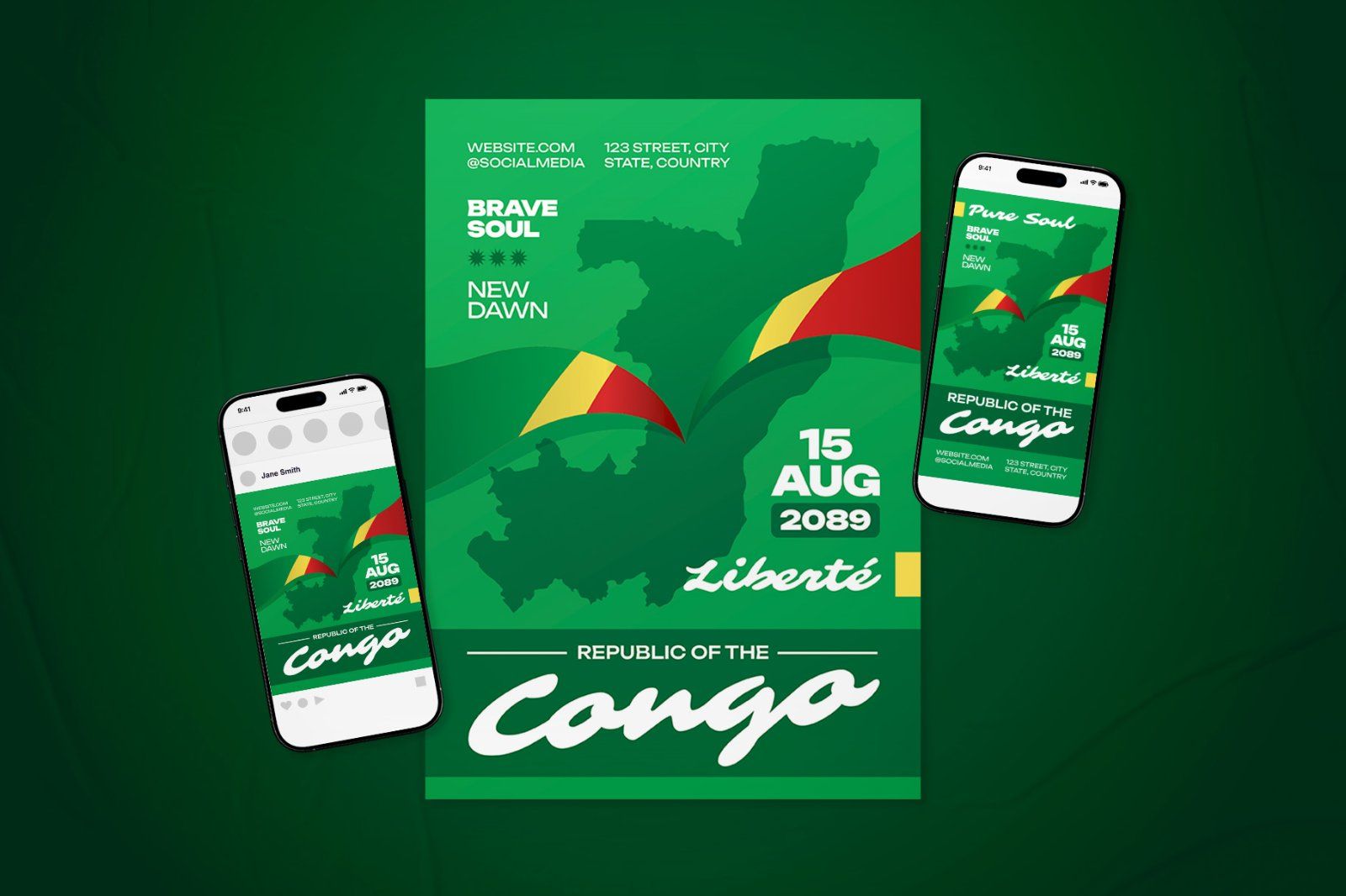 Republic of Congo Independence Day Celebration Flyer Set — image 2