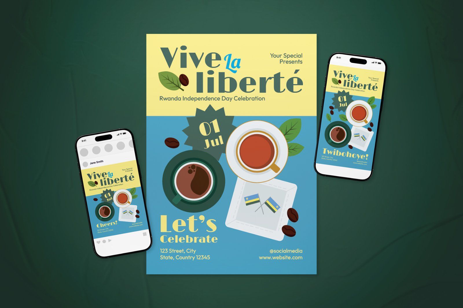 Rwanda Independence Day Flyer Set — image 2
