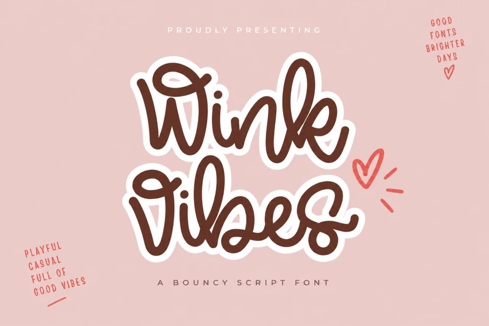Wink Vibes – Bouncy Script Font
