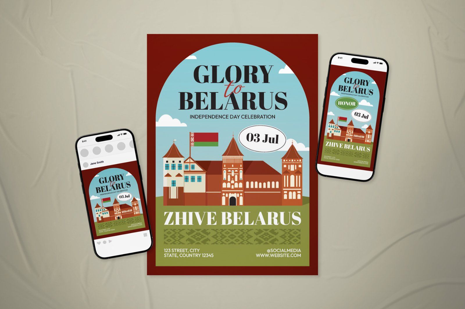 Belarus Independence Day Flyer Set — image 2