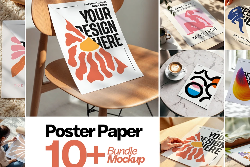Poster Mockup Bundle: Din A Ratio PSD Template
