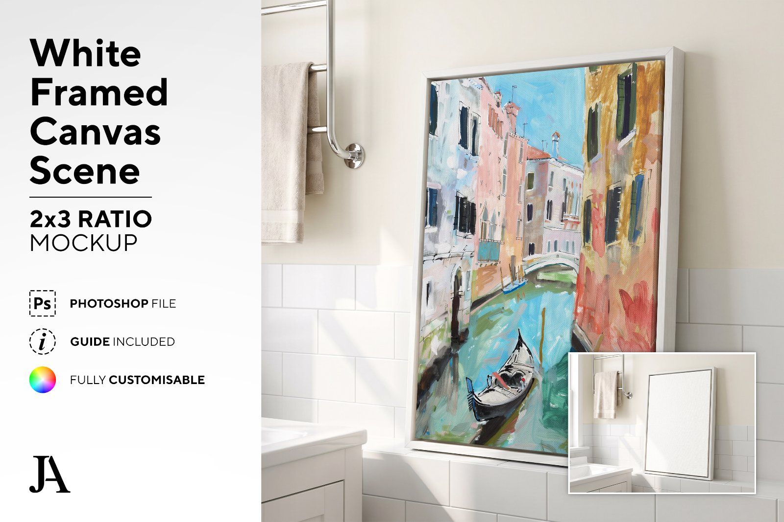 White Framed Canvas | 2x3 Ratio PSD