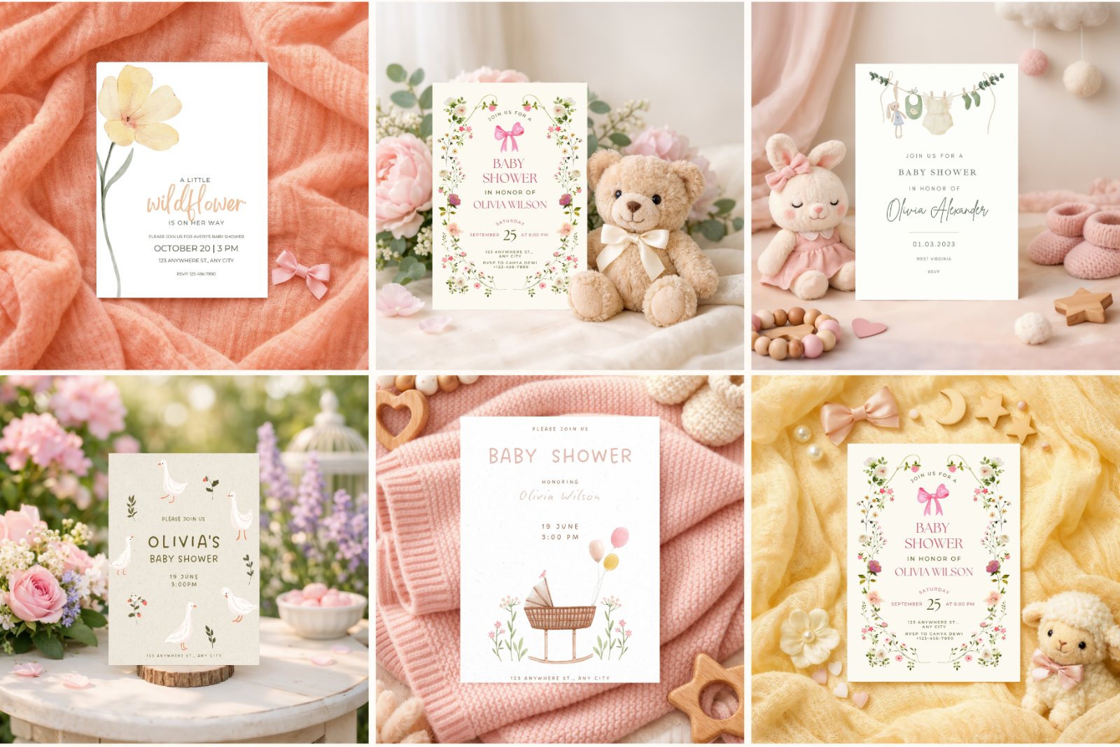 Baby Shower Invitation Canva Mockups