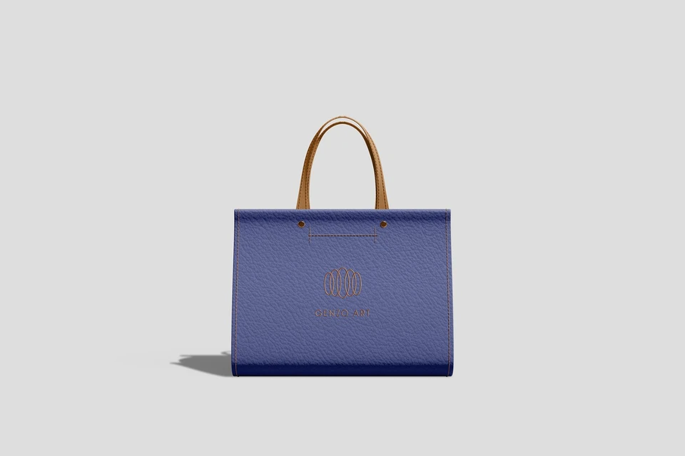 Tote Bag Mockup With Luxury Leather