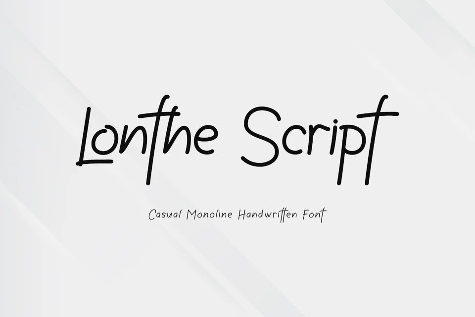 Branding Elegant Monoline Script Font – Lonthe Handwritten Casual Typeface for Logo, Beauty, Fashion