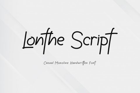 Branding Elegant Monoline Script Font – Lonthe Handwritten Casual Typeface for Logo, Beauty, Fashion