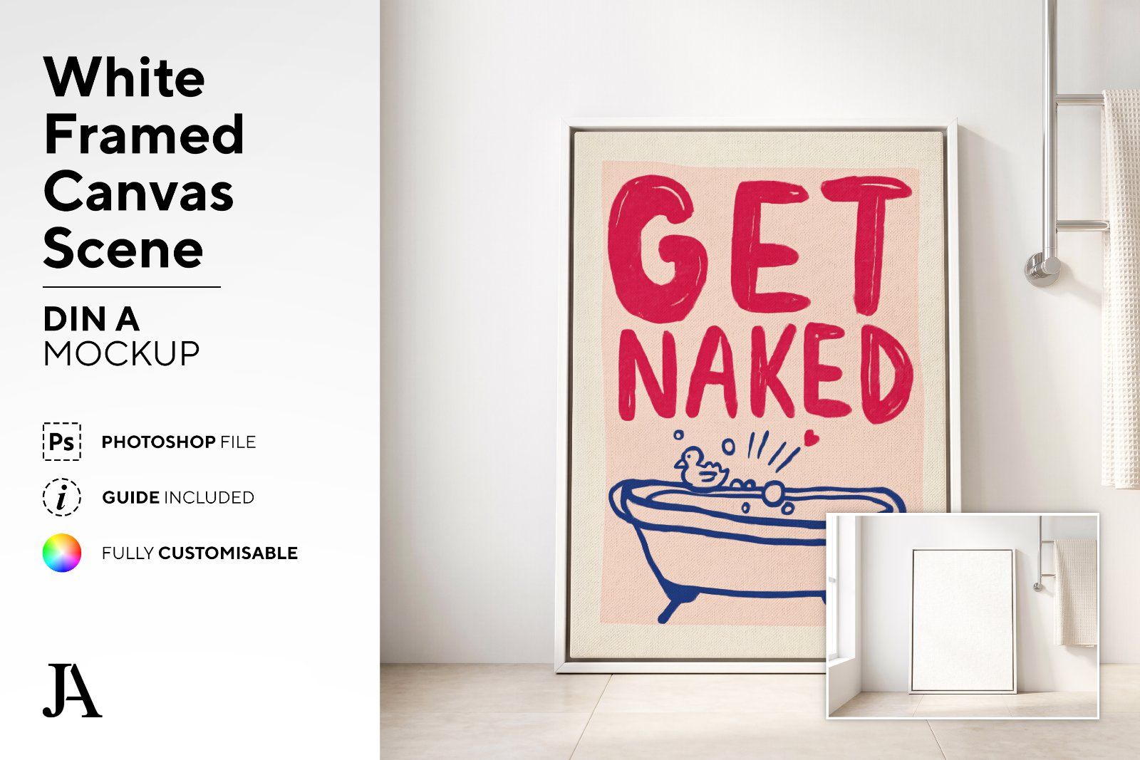 White Framed Canvas | DIN A PSD — image 2