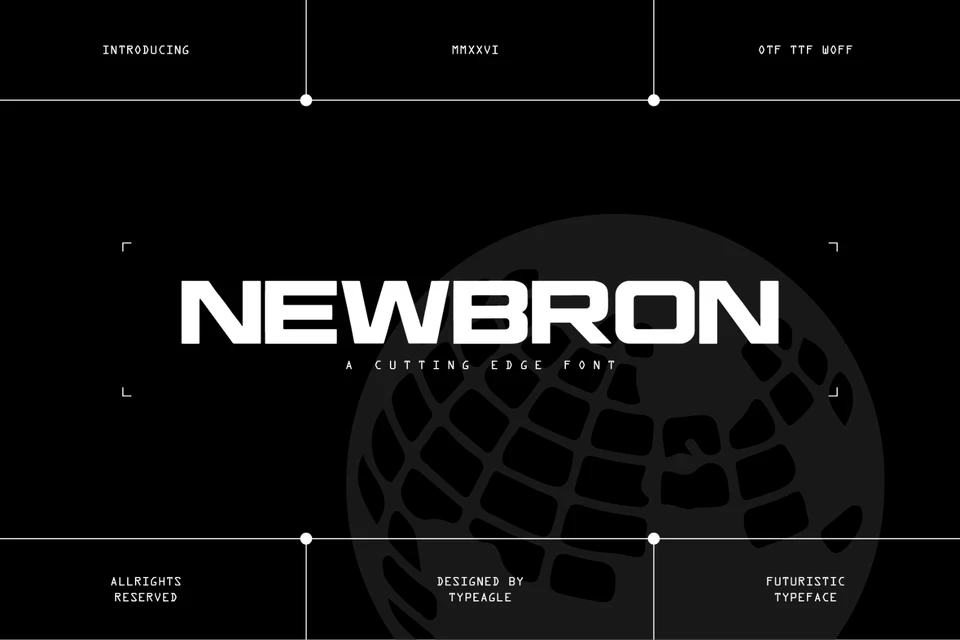 Newbron - Futuristic Display Font