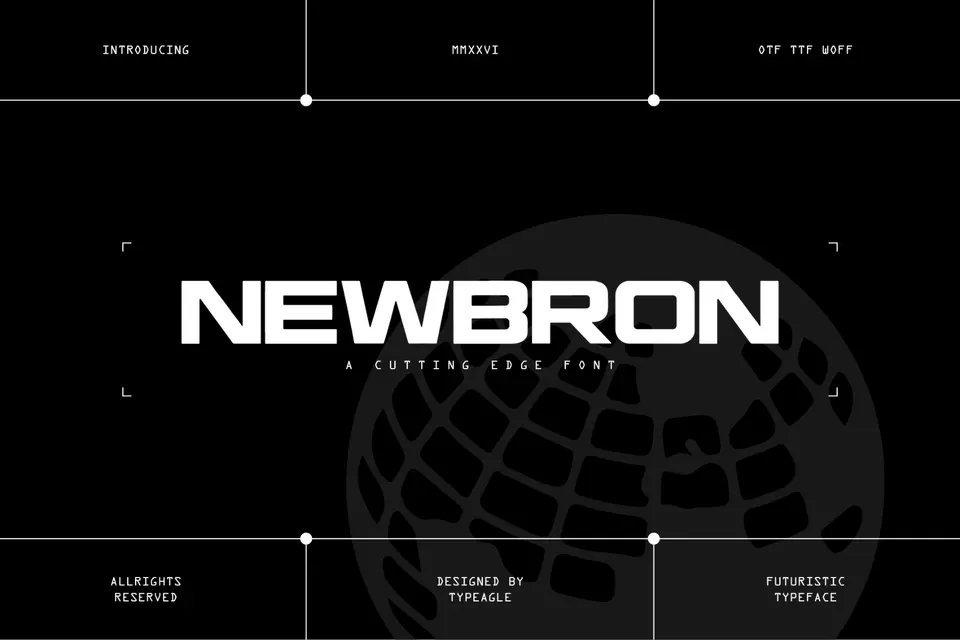 Newbron - Futuristic Display Font