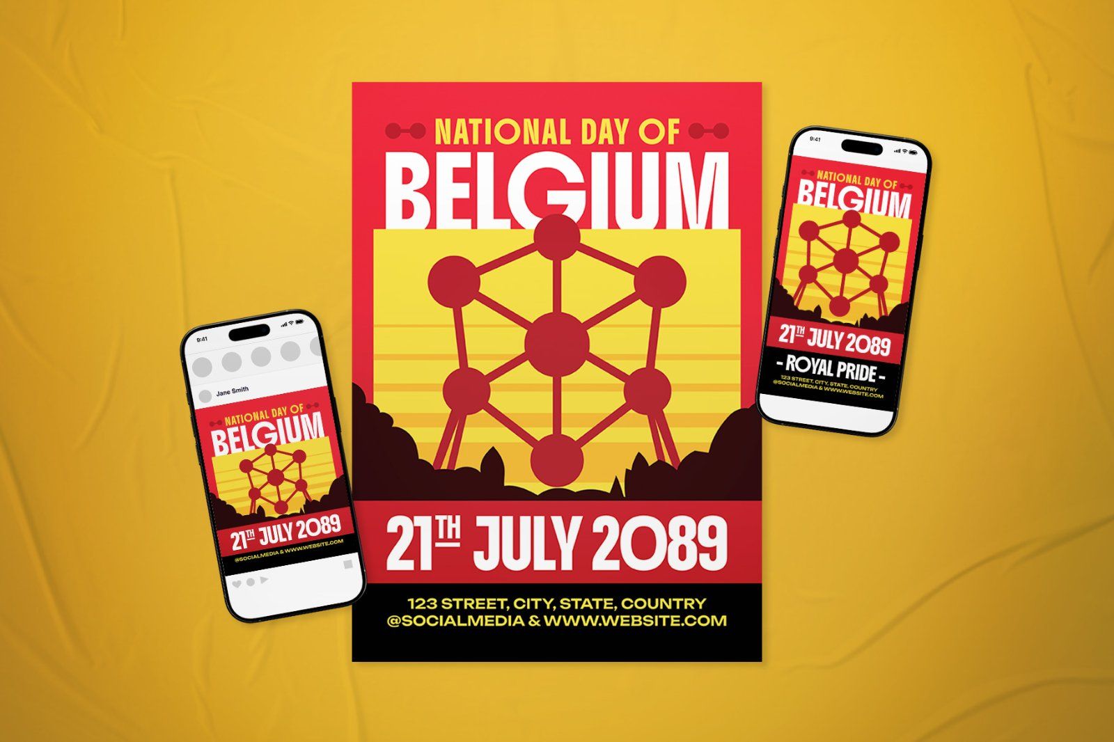 Belgium National Day Celebration Flyer Set — image 2