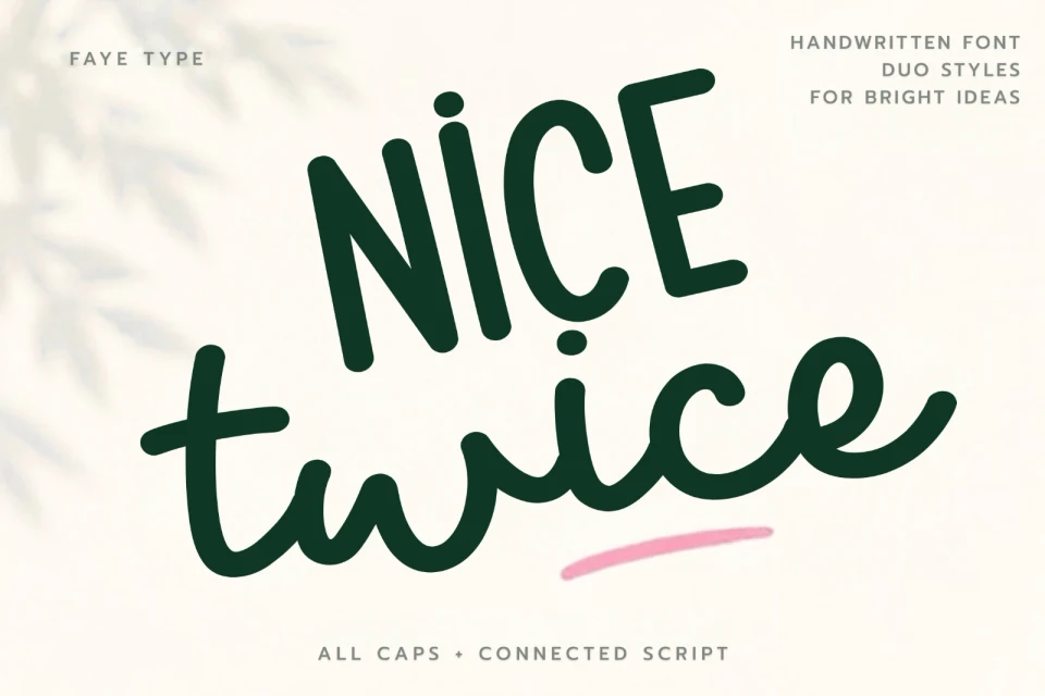 Nice Twice – Playful Handwritten Font Duo Styles