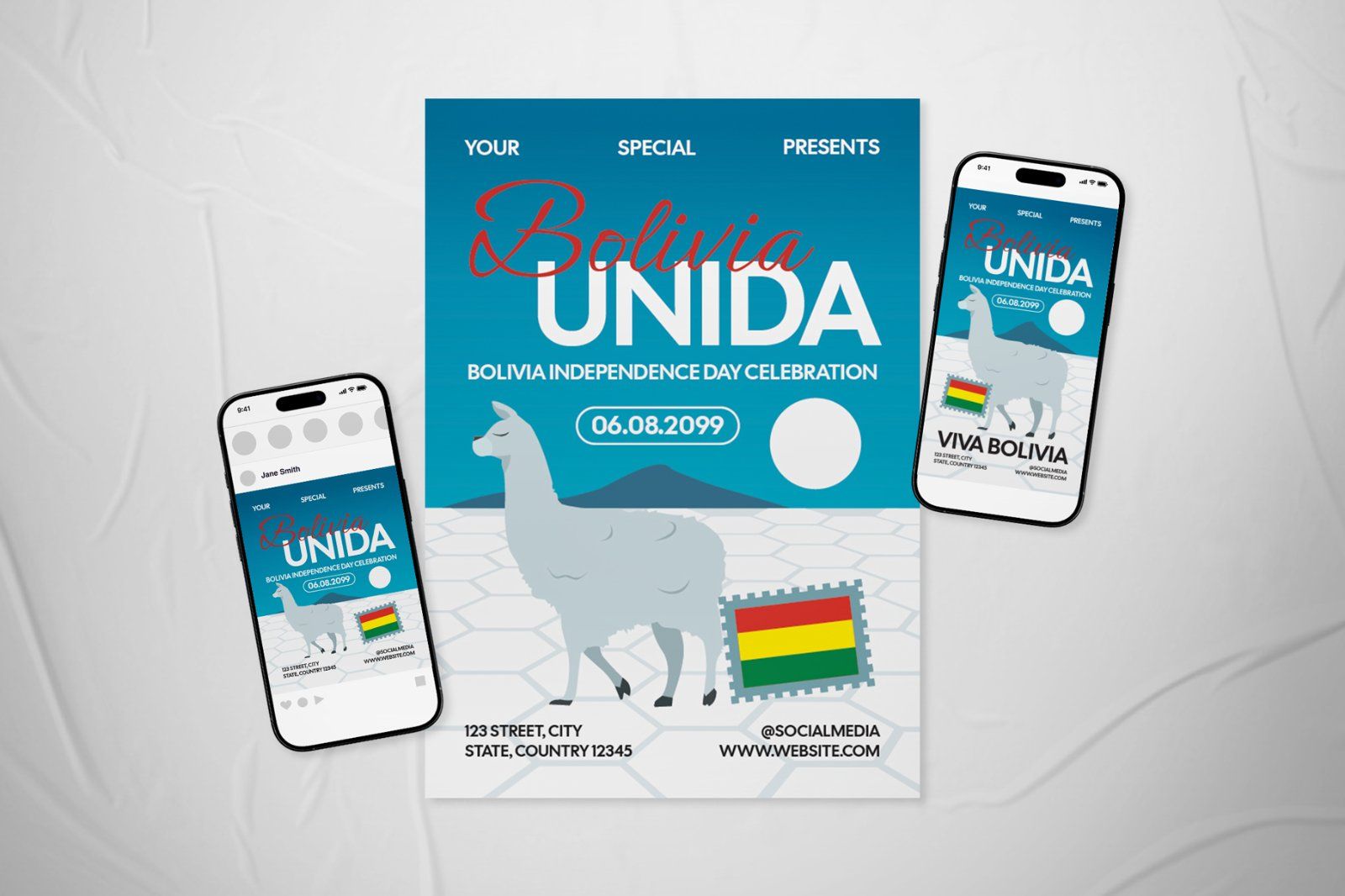 Bolivia Independence Day Event Flyer Set — image 2