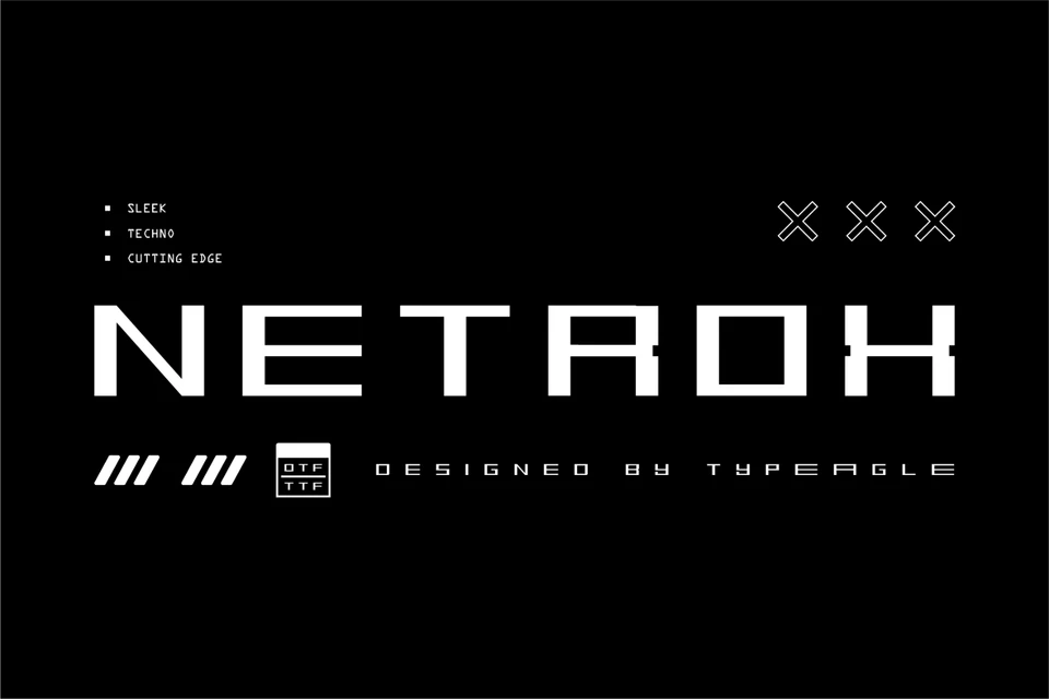 Netrox - Futuristic Display Font