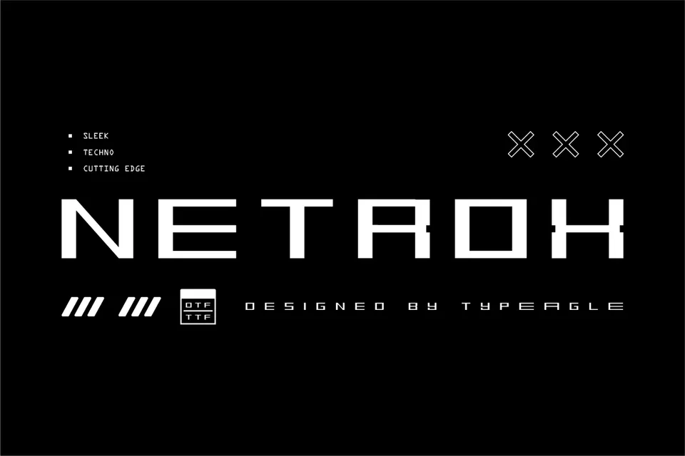 Netrox - Futuristic Display Font