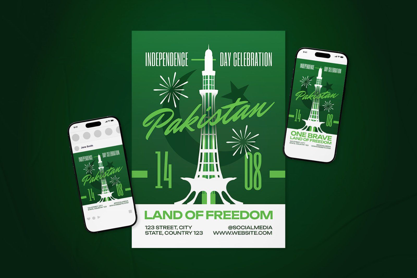 Pakistan Independence Day Celebration Flyer Set — image 2