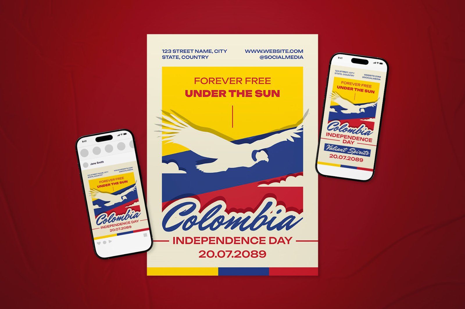 Colombia Independence Day Celebration Flyer Set — image 2
