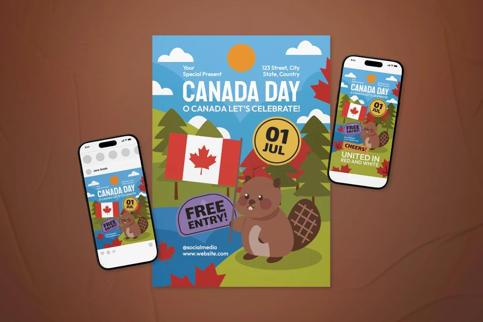 Canada Day Event Flyer Set