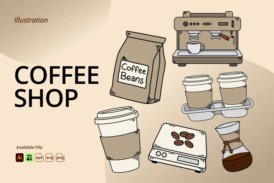 Coffee Shop Vector Illustration