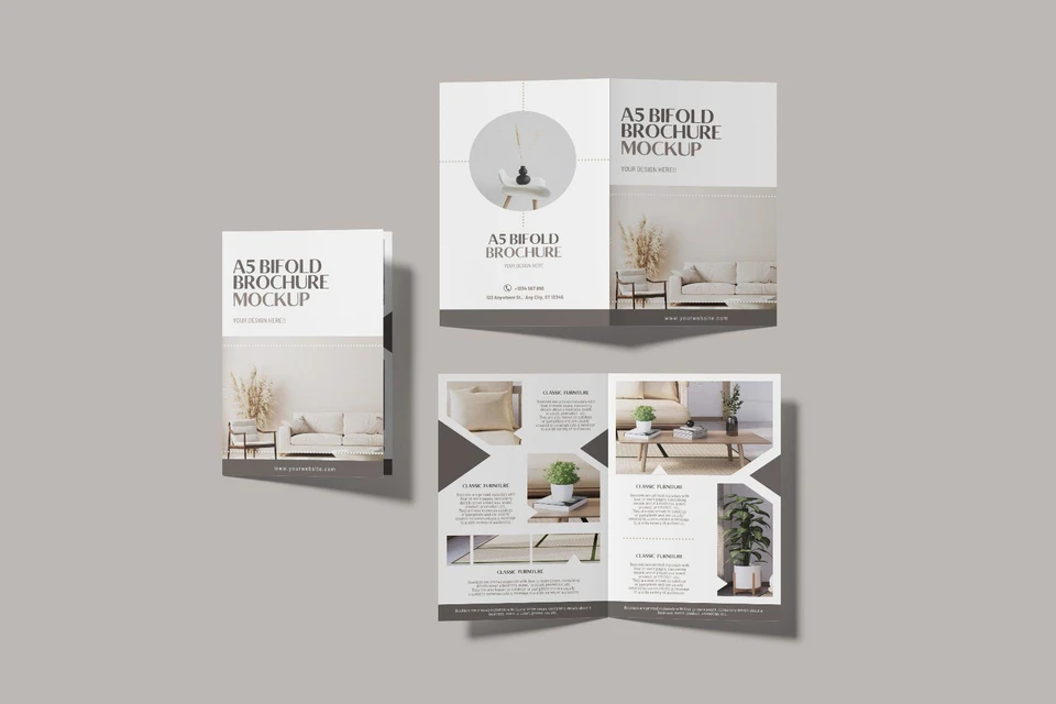 A5 Bifold Brochure Mockup