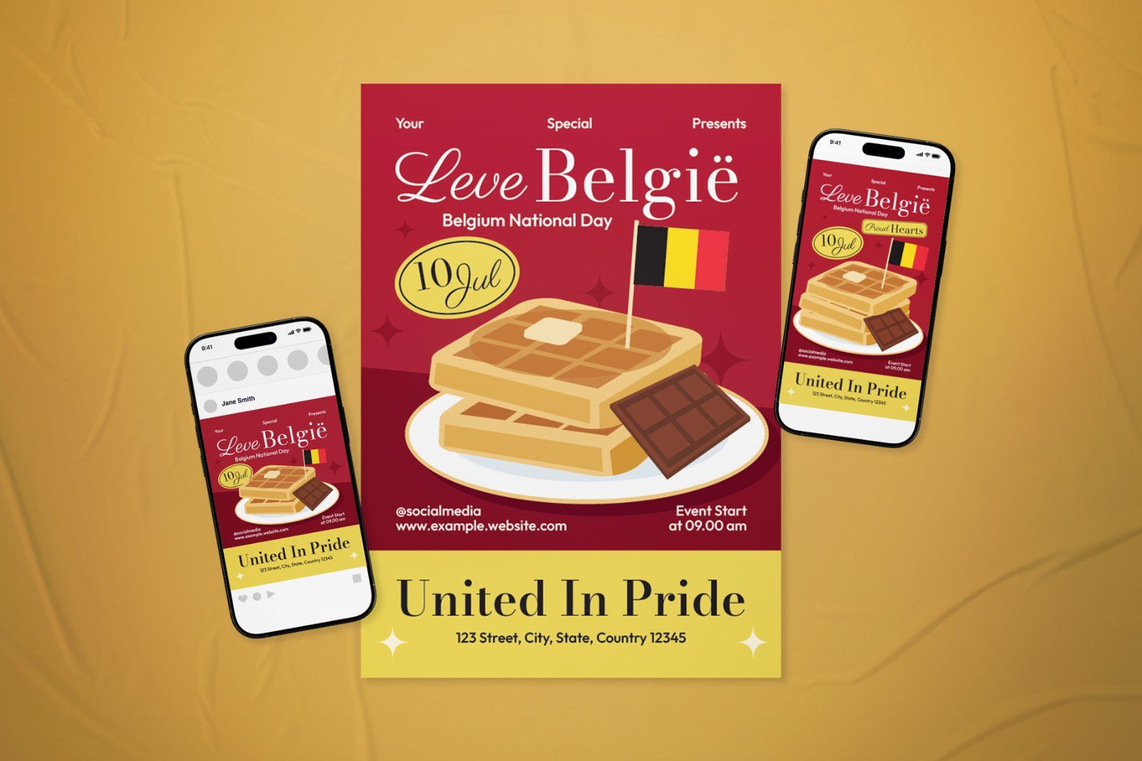 Belgium National Day Event Flyer Set — image 2
