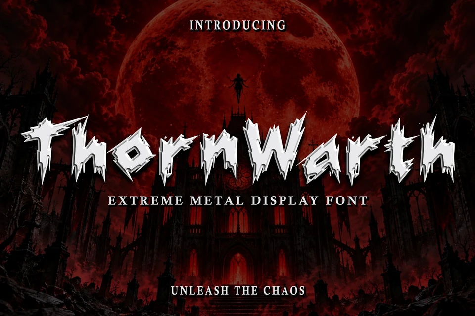 THORN WARTH – Extreme Metal Display Font | Brutal Death Metal & Dark Fantasy Typeface