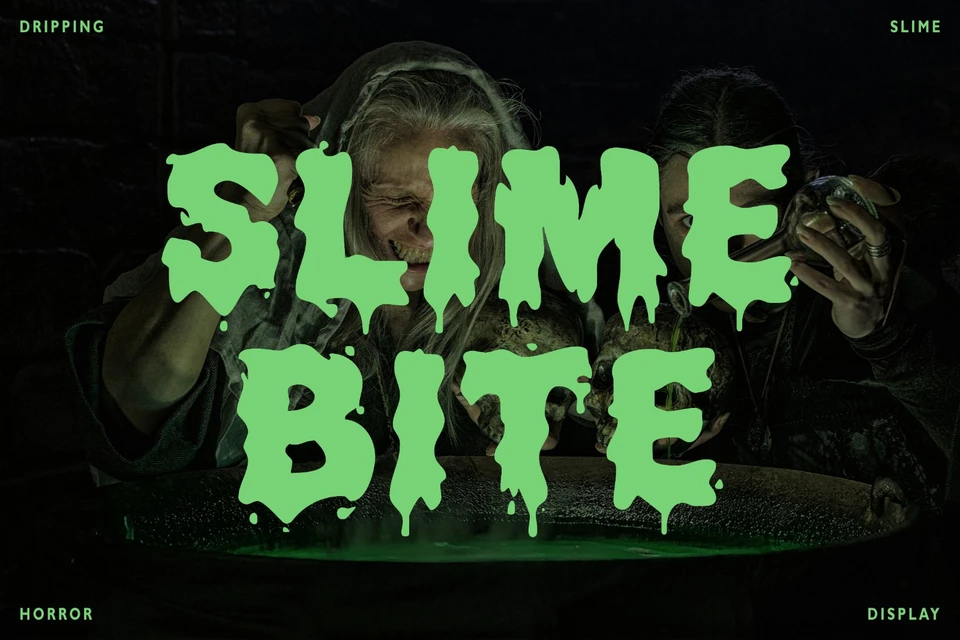 Dripping Slime Font Slimebite | Creepy Halloween Typeface