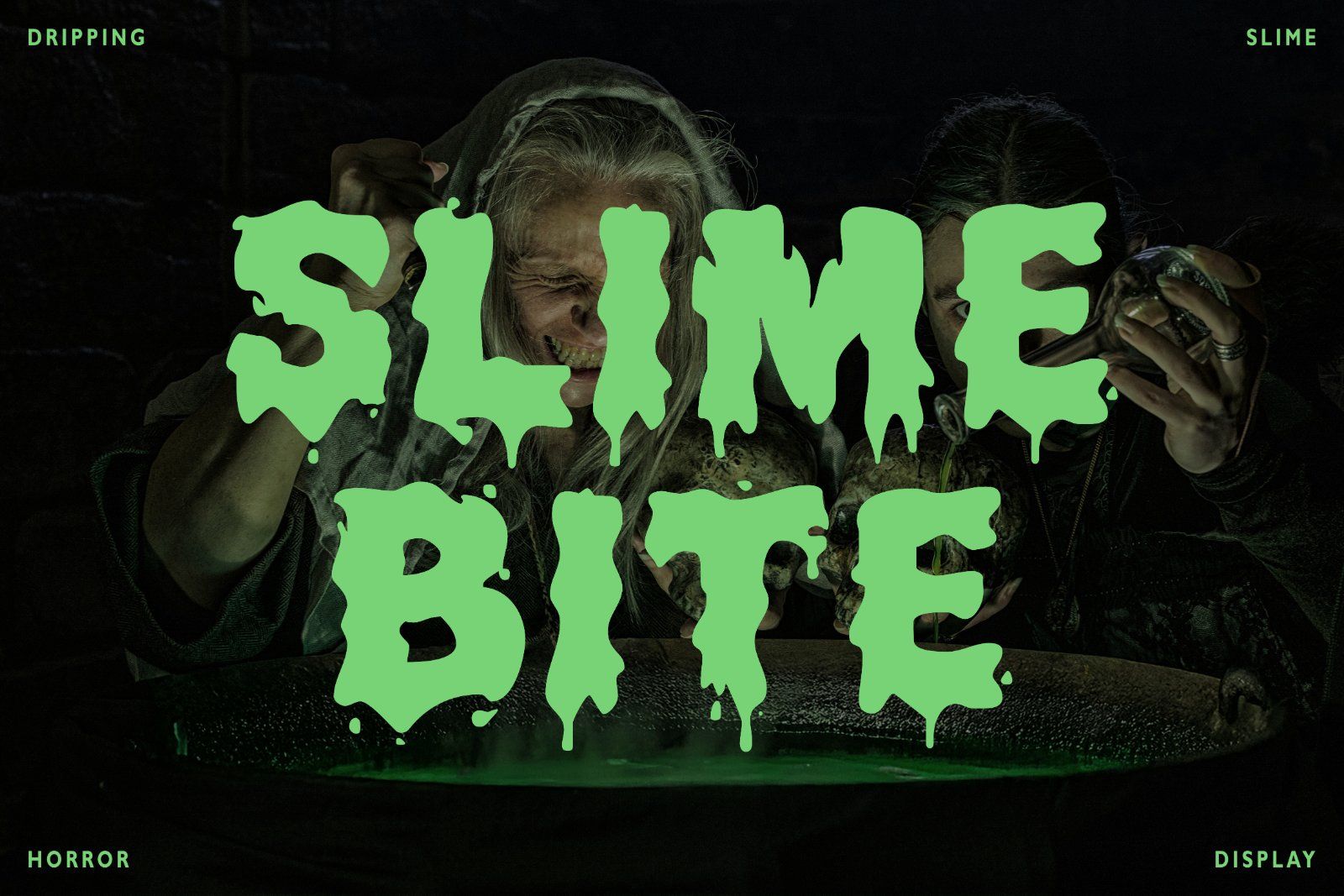 Dripping Slime Font Slimebite | Creepy Halloween Typeface — image 1