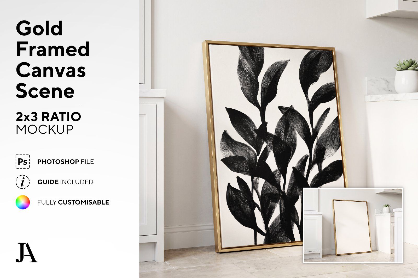 Gold Framed Canvas | 2x3 Ratio PSD — image 2