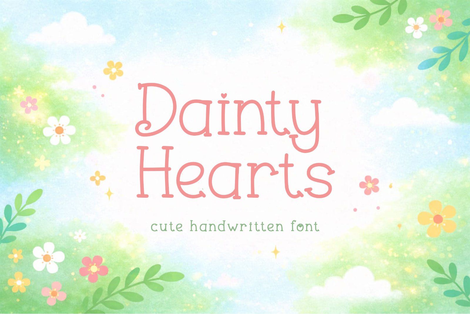 Dainty Hearts – Cute Handwritten Font with Whimsical Charm