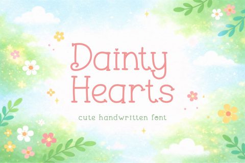 Dainty Hearts – Cute Handwritten Font with Whimsical Charm