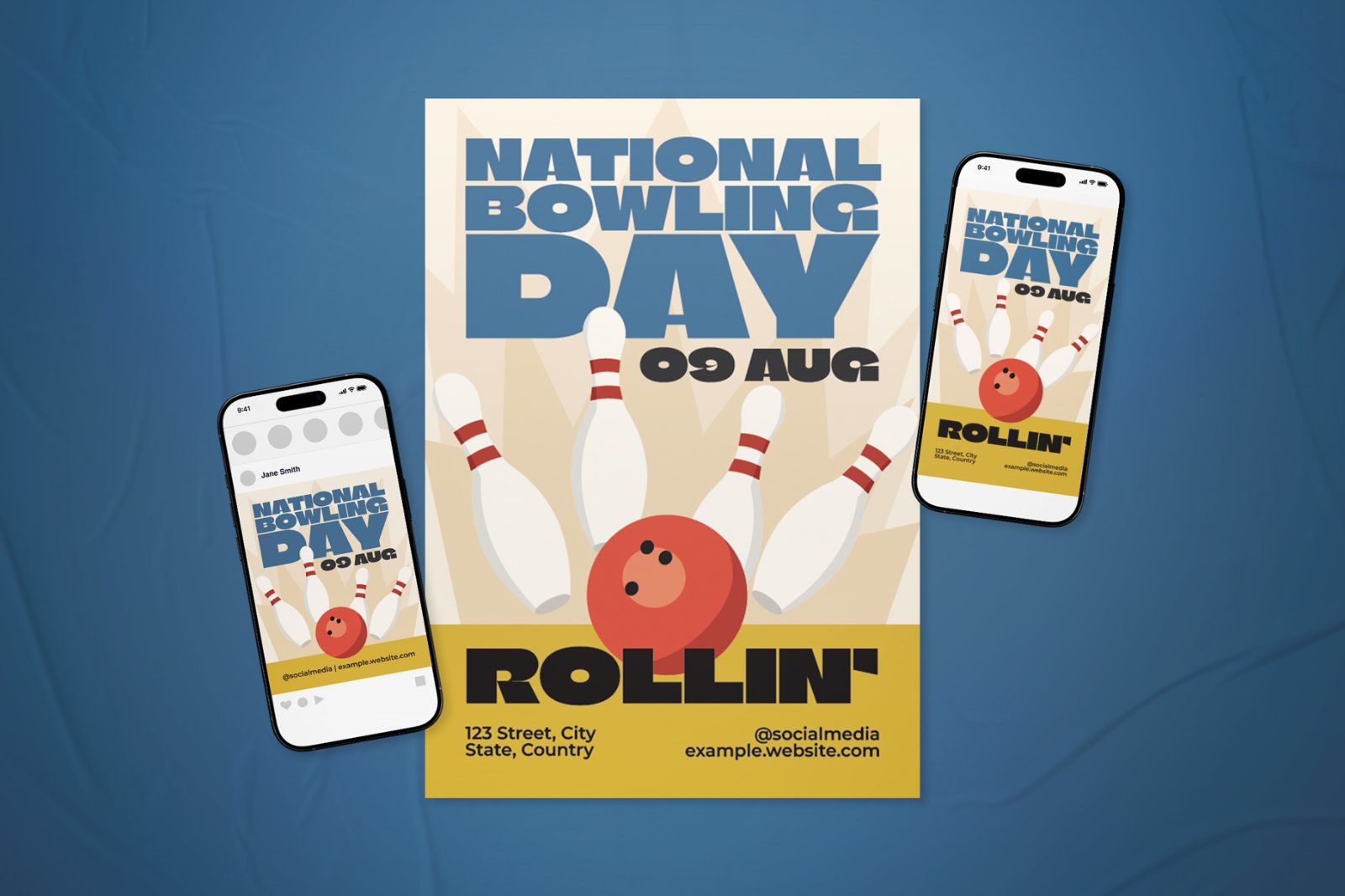 National Bowling Day Flyer Set — image 1
