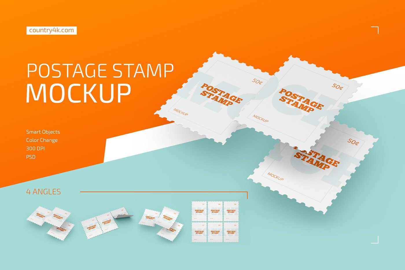 Postage Stamp Mockup Set