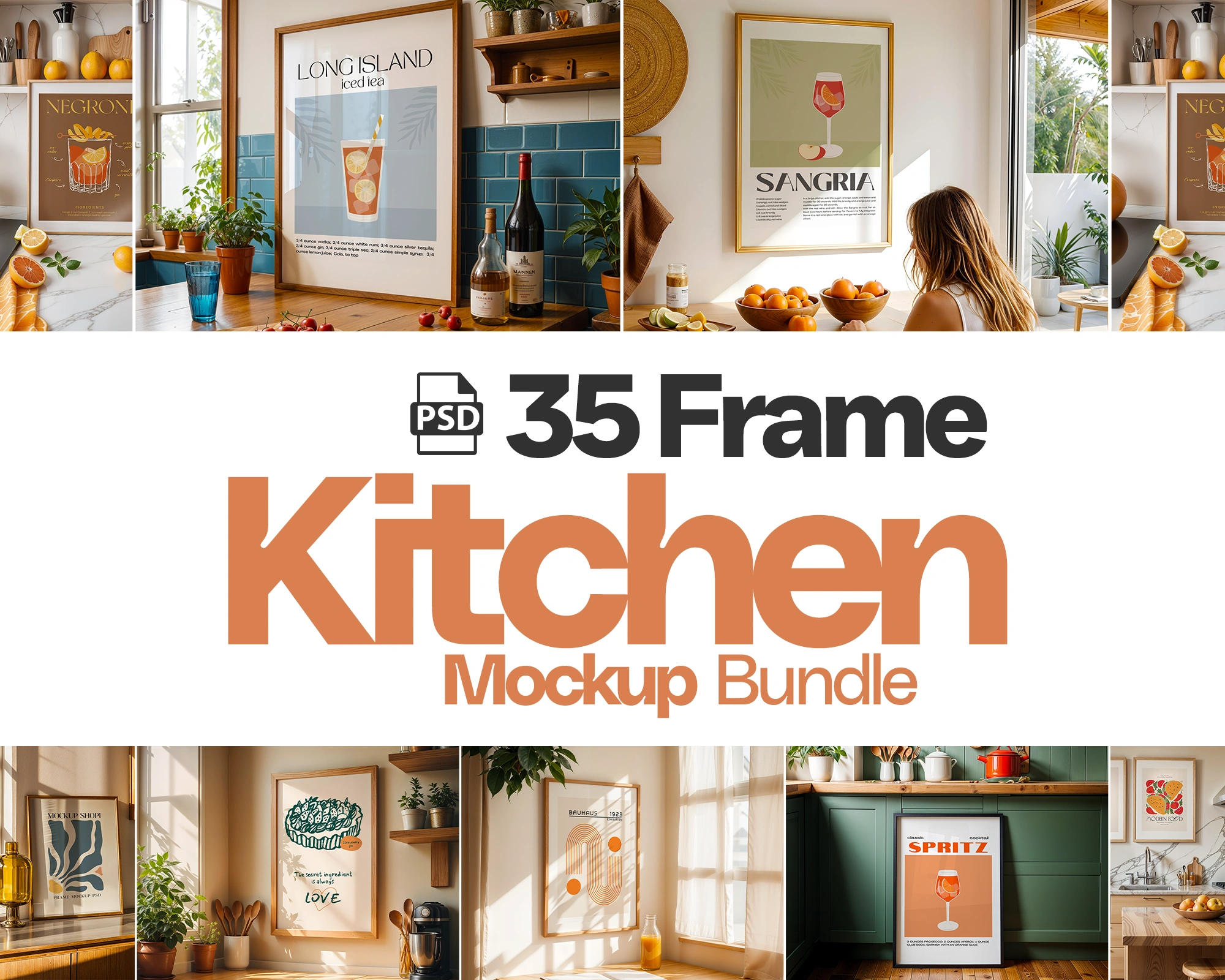 35 Kitchen Frames Mockup PSD Bundle — image 1