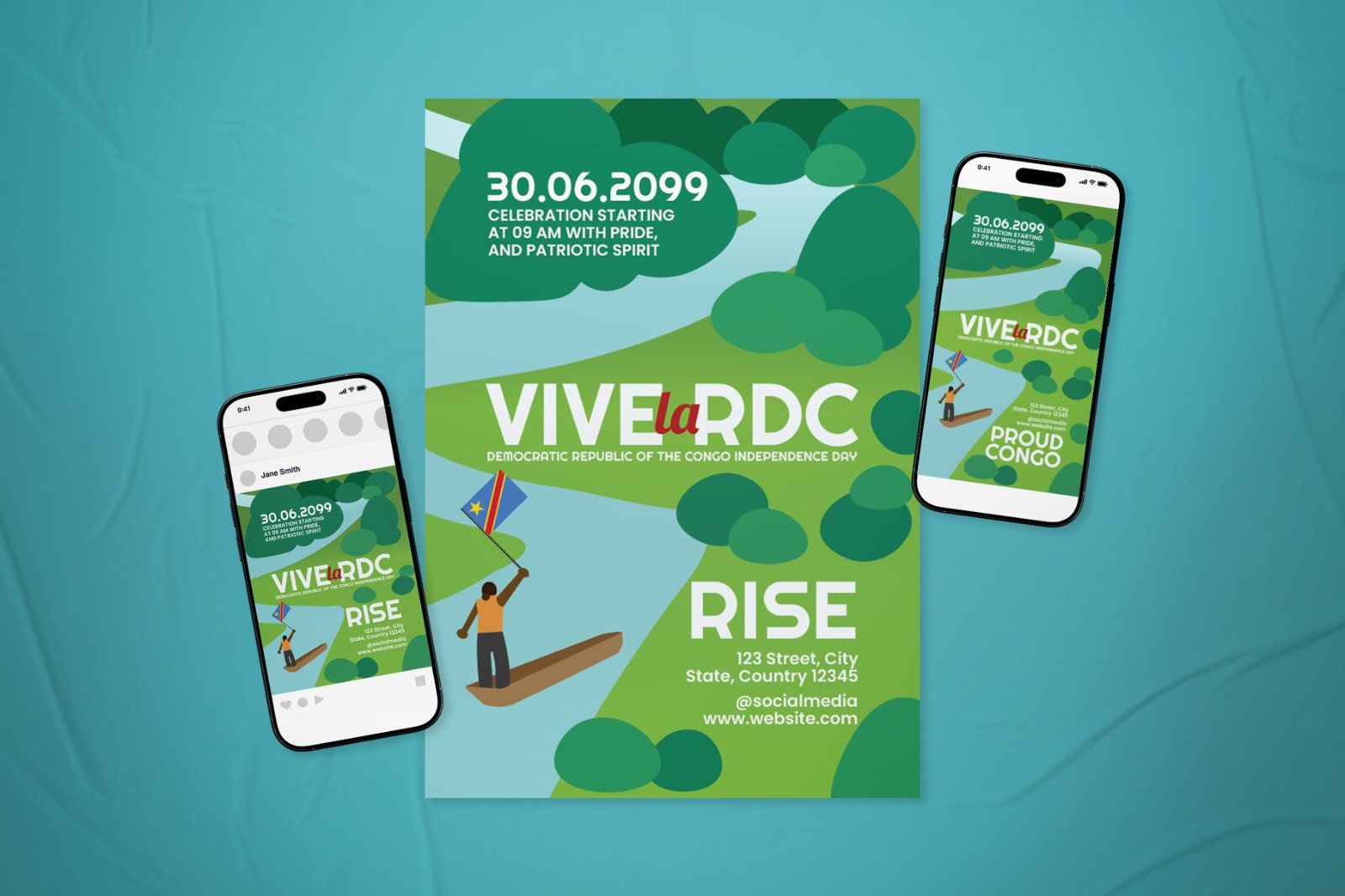 Congo Independence Day Flyer Set — image 2