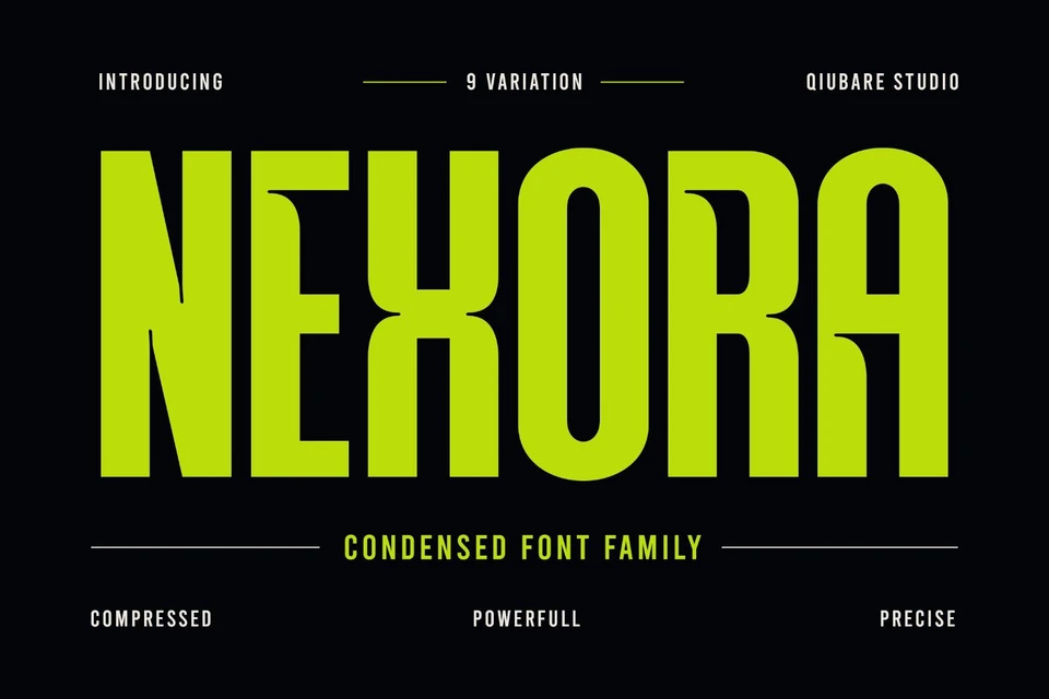 NEXORA - A Modern Condensed Display Font Family