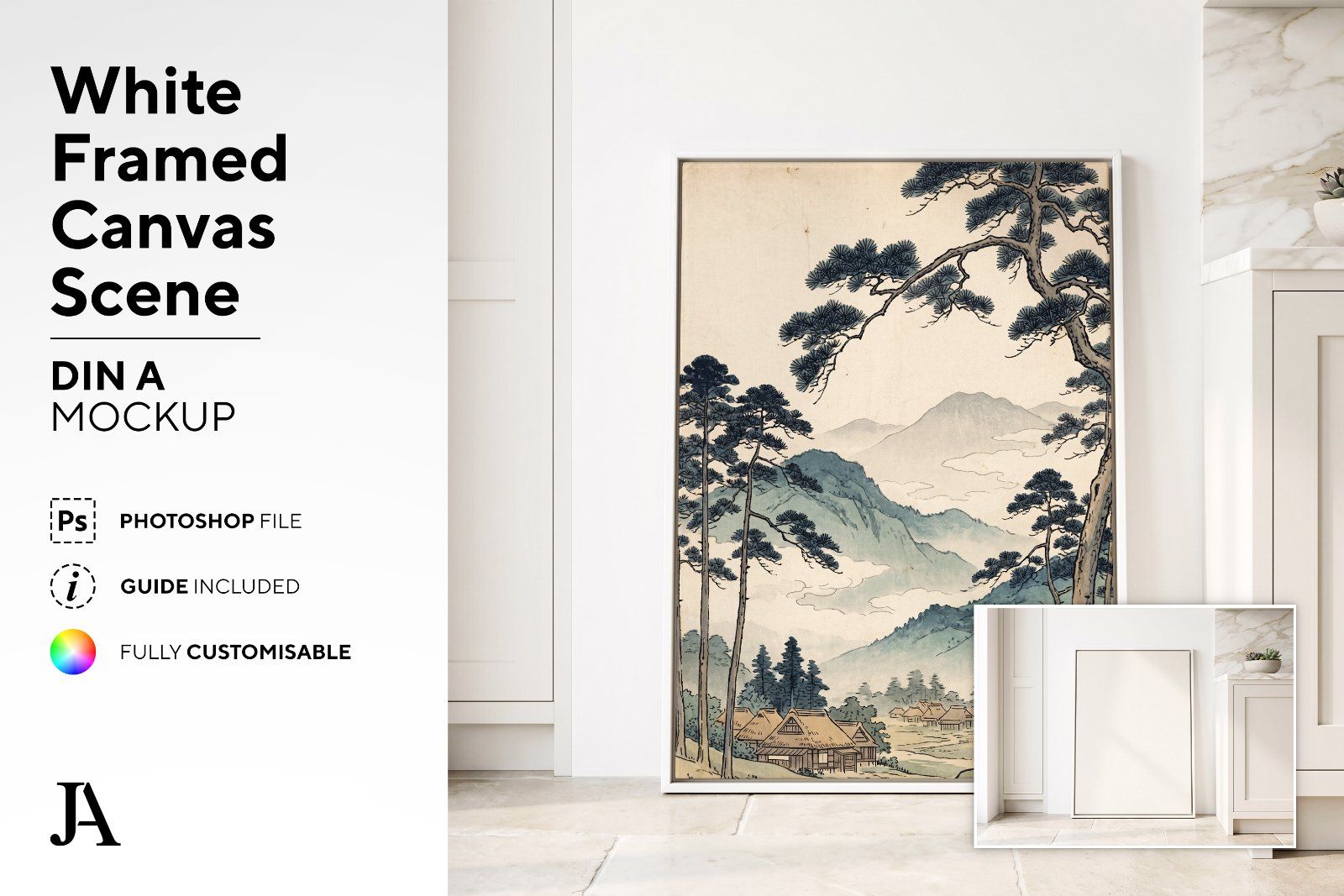 White Framed Canvas | DIN A PSD — image 2