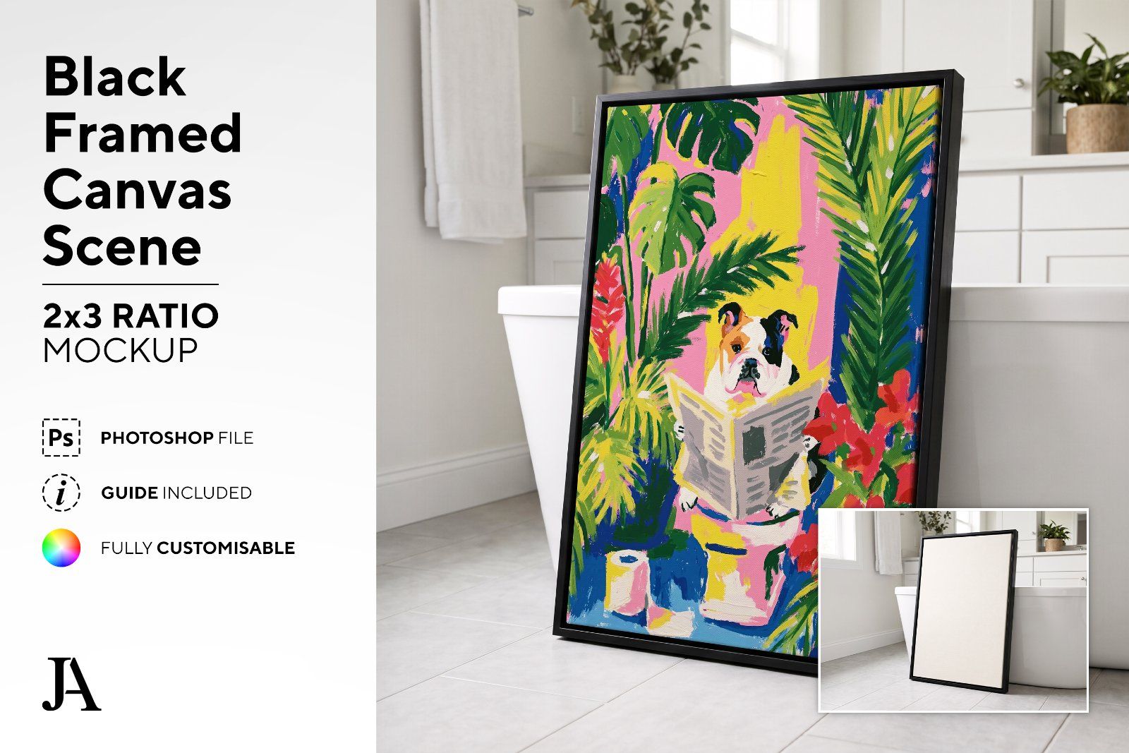 Black Framed Canvas | 2x3 Ratio PSD