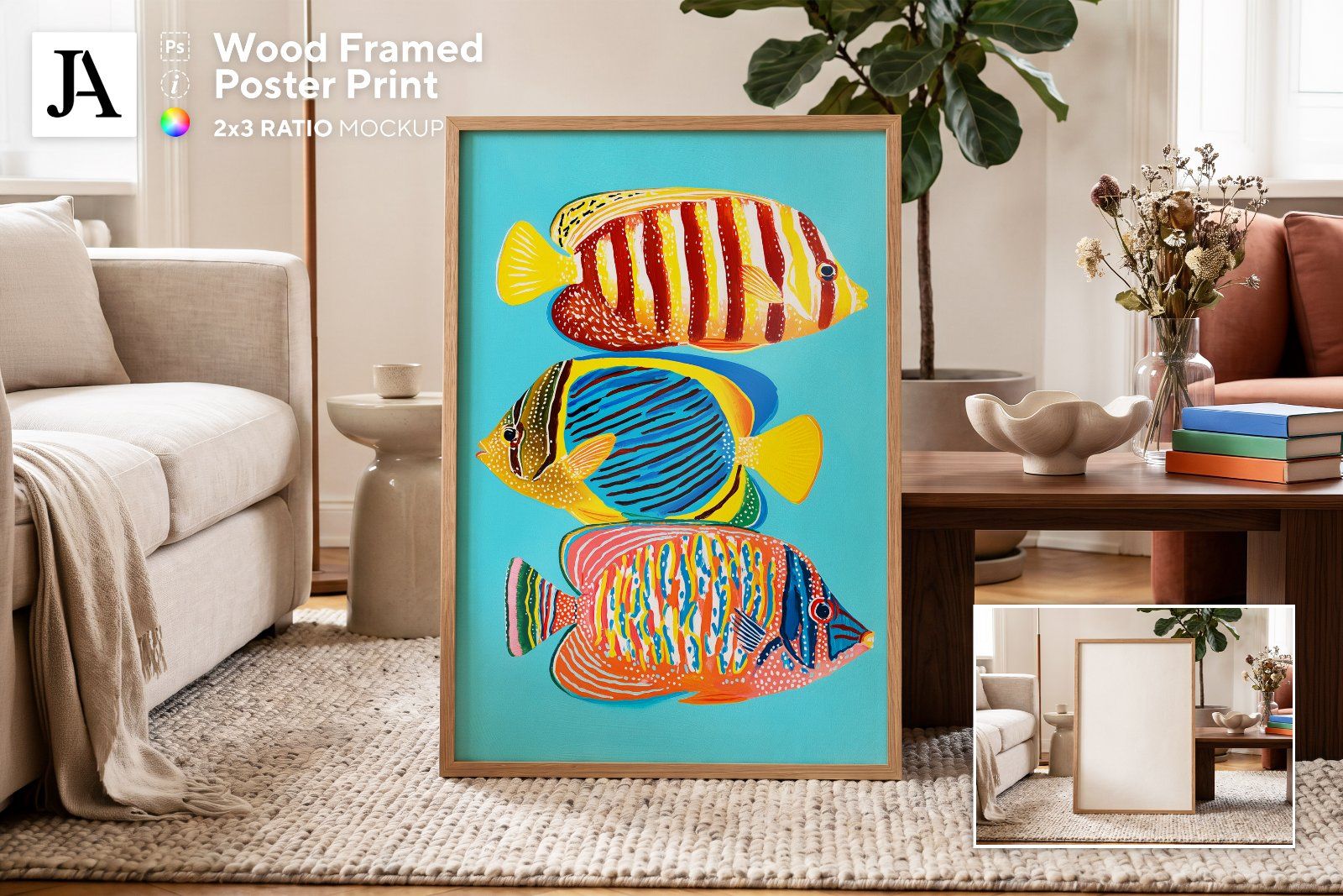 Wood Framed Poster | 2x3 Ratio PSD — image 1
