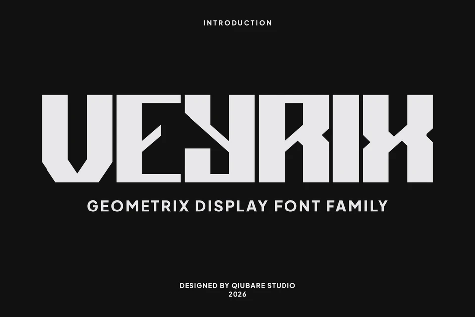 Futuristic Font Veyrix | Geometric Display Typeface