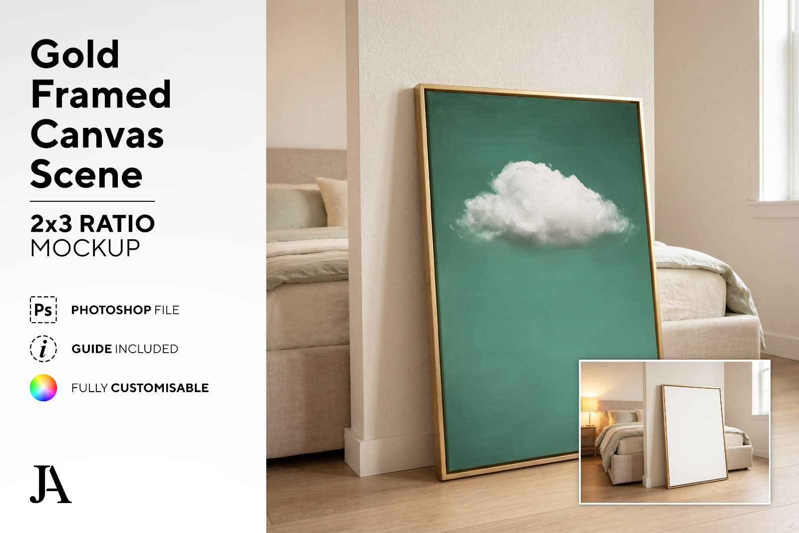 Gold Framed Canvas | 2x3 Ratio PSD — image 2