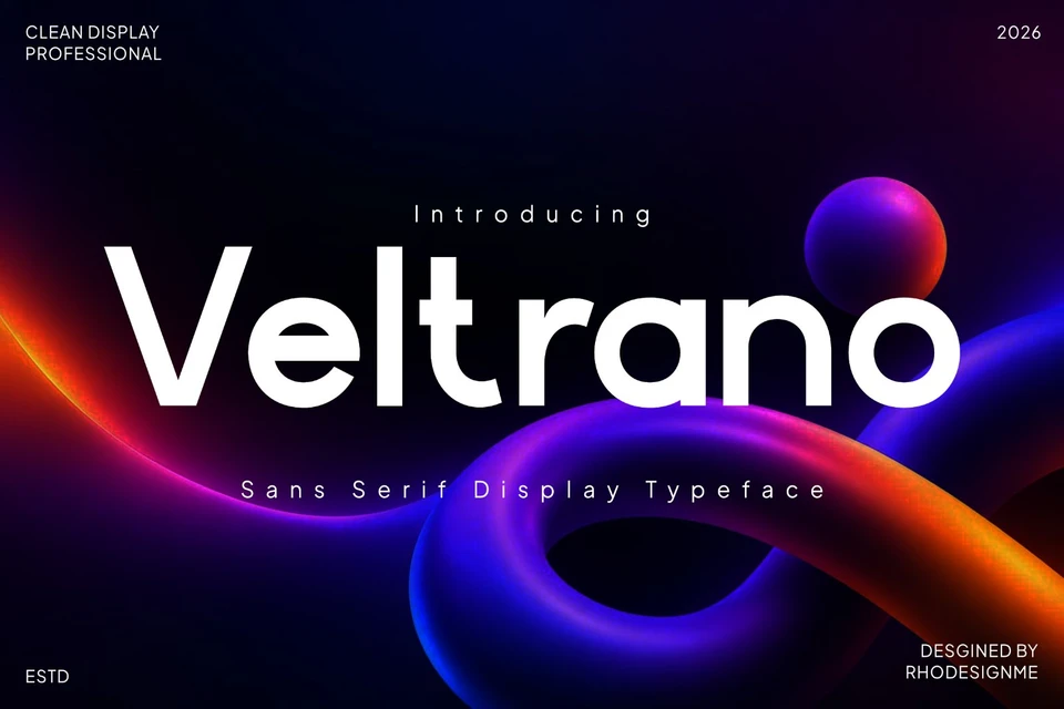 Veltrano | Clean Modern Display Font